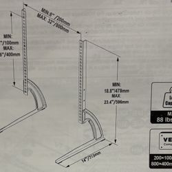 Universal Table Top TV Stand (fits Most 27 to 55 Inch TVs)