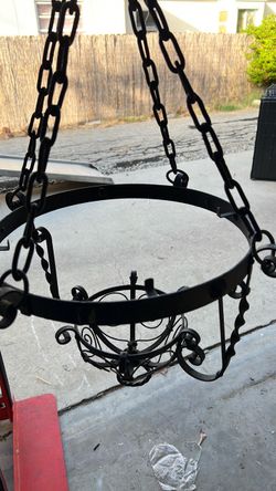 Black Wrought Iron Hanging Chandelier
