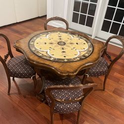 Antique Dining Table With Chairs