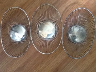 3 vintage wire silver plated bread/ fruit/ basket's