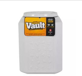 Vittles Vault 35 lb Pet Food Storage Container Screw Lid BPA Free White
