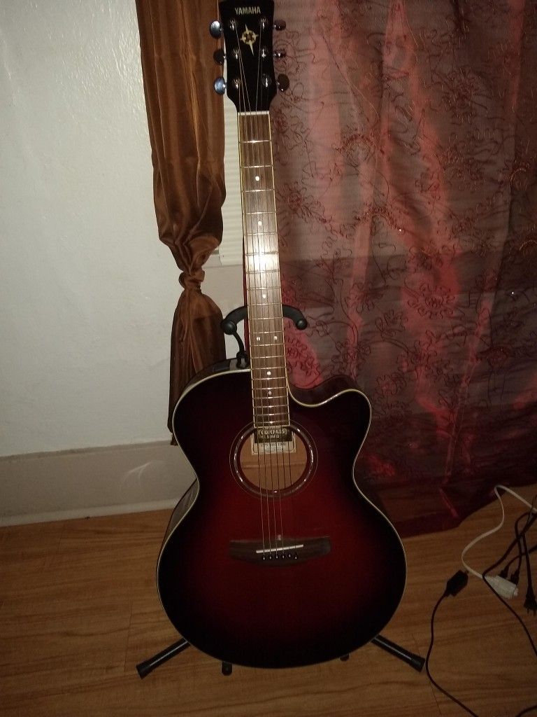 New Yamaha Guitar, Case, Stand and Accessories