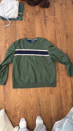 IZOD Green Stripe Crewneck Sweatshirt