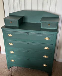Refinished Emerald Green Antique Dresser