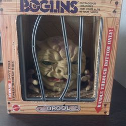 1987 Mattel Bogglins Drool Rubber Hand Puppet In Original Cage Box 