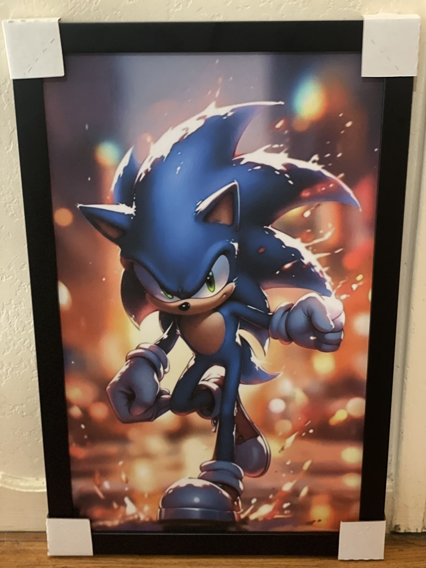 Framed Sonic The Hedgehog Wall Decor