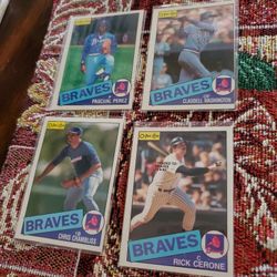 Atlanta Braves 1985 Topps O-Pee Chee 1985 Topps Baseball Cards Lot 