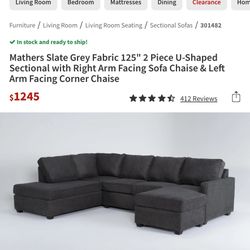 Charcoal Grey Sectional Couch