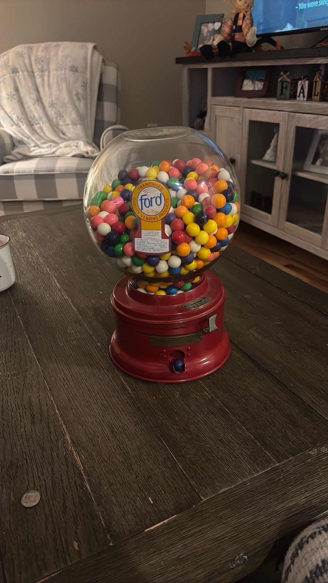 Vintage penny Gumball Dispenser 