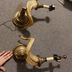 Chapman Ram Horn Wall Scones Set