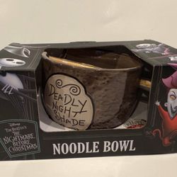The Nightmare Before Christmas Noodle Bowl & Chopsticks NEW