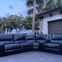 🛋️ Couch/Sofa Sectional - Recliner - Leather - Black - Delivery Available 🚛