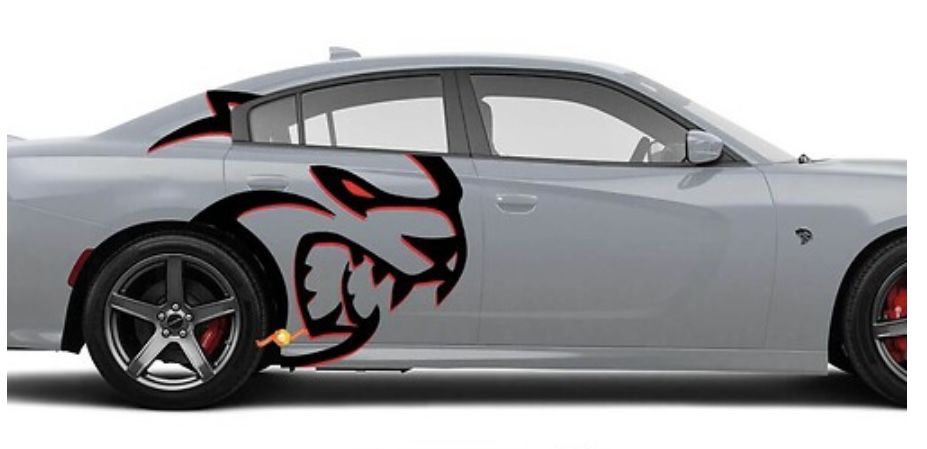 Hellcat vinyl sticker Car Side Decal Set of 2 (Fits DODGE CHALLENGER) 44*X44*
