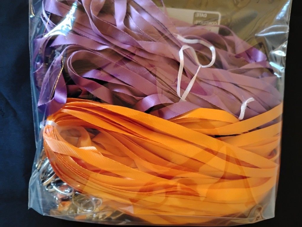 Lanyards Purple and Orange lot of 80+ New