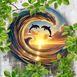 Metal Wall Decor With Dolphin 