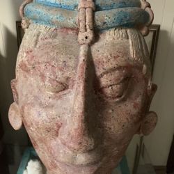 Large Mayan Style Vintage Bust Statue 