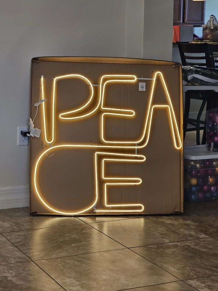 PEACE LIGHT WALL ART