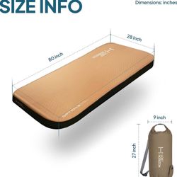 LOST HORIZON Air & Foam Camping Mattress, Self-Inflating Sleeping Pad, 4.5" Thick, with Pump Sack, Single