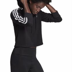 ADIDAS Womens Size Small Cropped Hoodie in Black