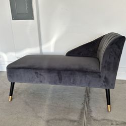 Velvet Grey Luxury Chaise
