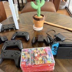 Nintendo Switch With 7 Games And 3 Extra Controllers