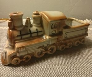 Vintage Locomotive Train Ceramic Planter