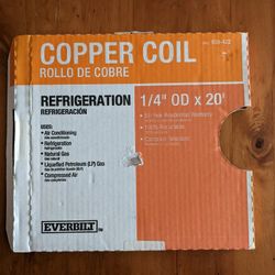 20' 1/4 inch Copper Tubing Coil (New In Box)