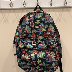 Black Floral Print Dickies Backpack