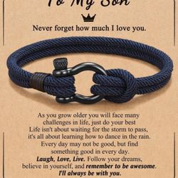 1pc Bracelet From Mom To Son With Inspirational Love Quote For Birthday, Graduation, , Gift 