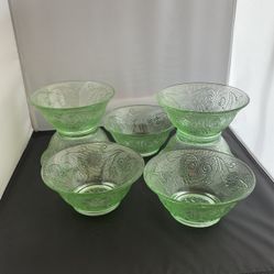 Vintage Seven (7) Chantilly Green Salad Bowls 