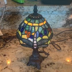 Vintage Dragonfly Stained glass Lamp