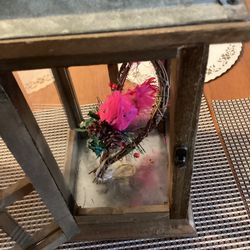 2 Metal Lantern Decorations With Glass Candles Holder Suitable Outdoor/indoor For Porch,  Patio ,Garden, Balcony. Base: 6.5” (Same On All Four Sides) 