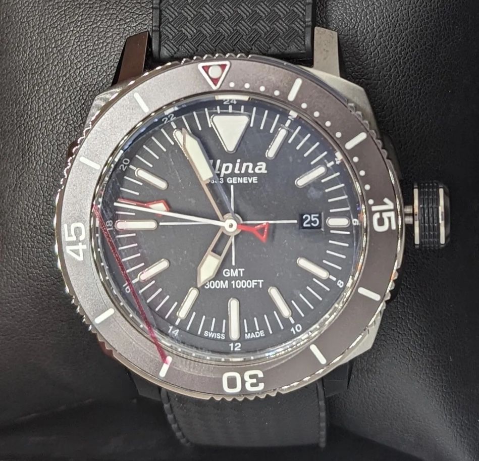 Alpina Seastrong GMT Date Luxury Sport Diver Watch, Reloj