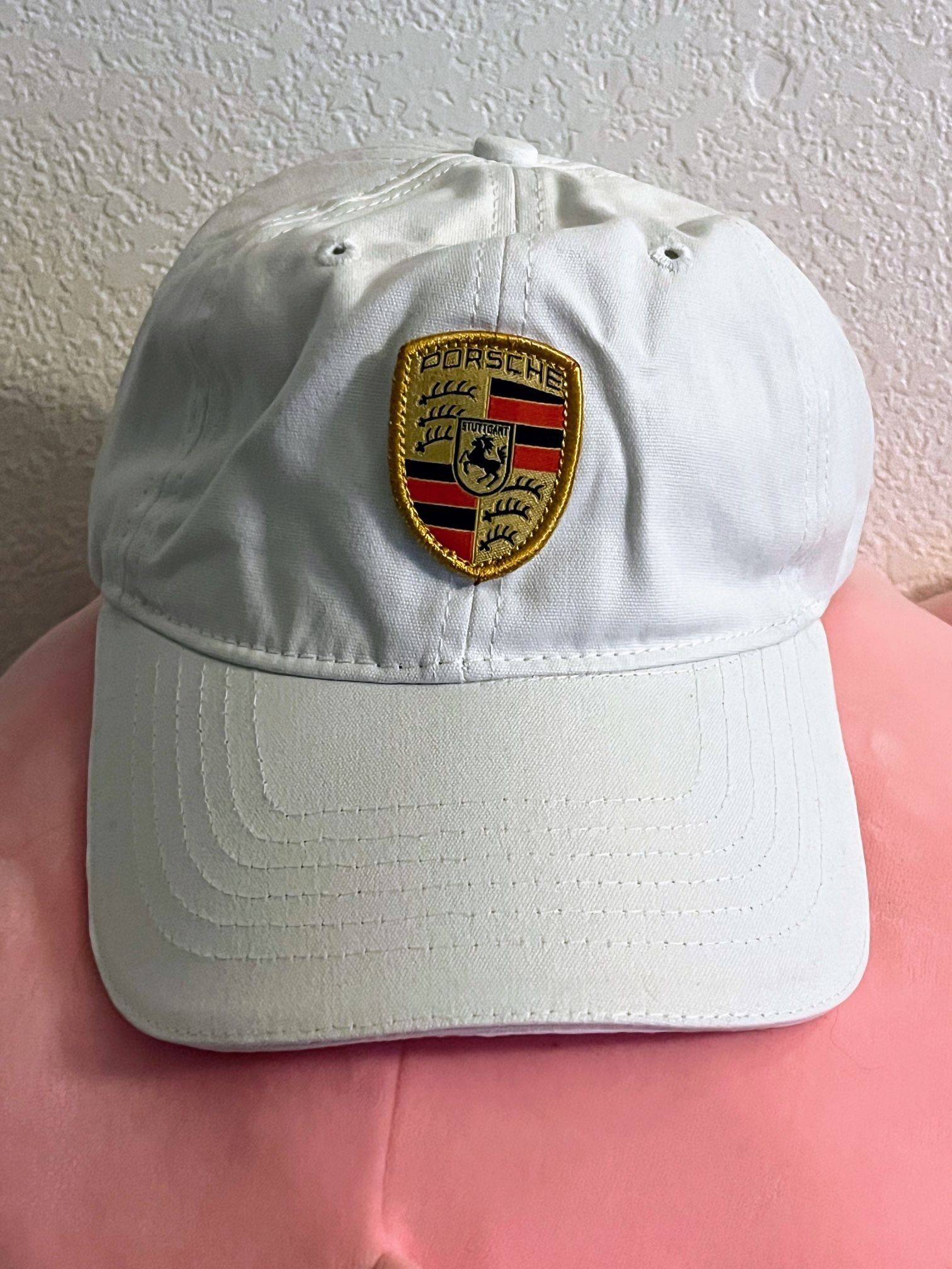 Porsche Logo Patch White Snapback Hat NWT