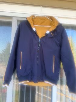 BEAUTIFUL DOUBLE COLOR REVERSIBLE JACKET IN BLUE AND YELLOW COLOR COMBINATION ! Unisex ! MEN SIZE M and WOMEN SIZE L! Please check my more listings !