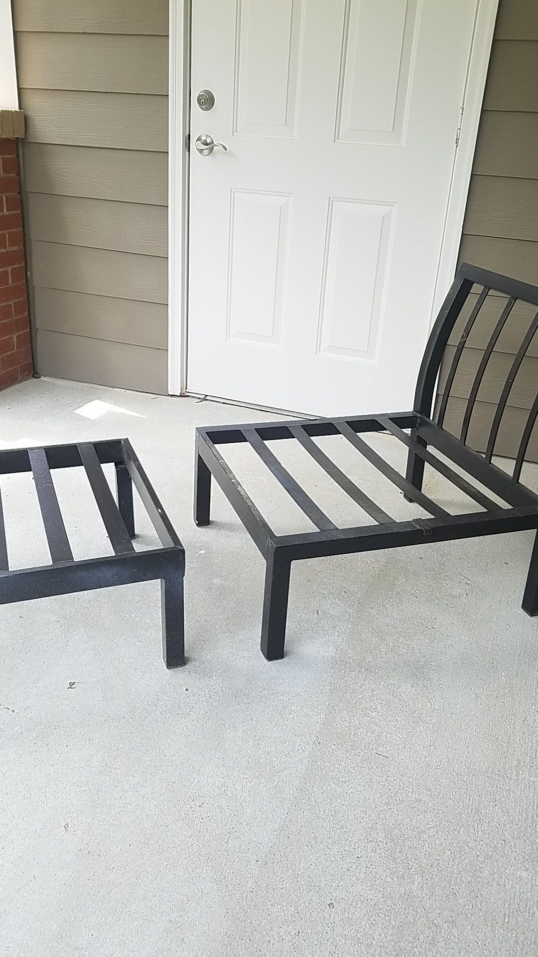 Patio furniture frame and a pillow
