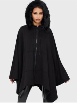 Killstar - black hooded cape - moon zipper - size m