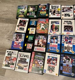 Lot of sega genesis games sports titles baseball nhl hockey madden football