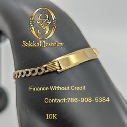 14K Cuban Link Bracelet. Finance Without Credit For $79.