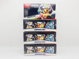 Pokemon Prismatic Evolutions Surprise Box 6+ Case And Individual Available FACTORY SEALED BRAND NEW