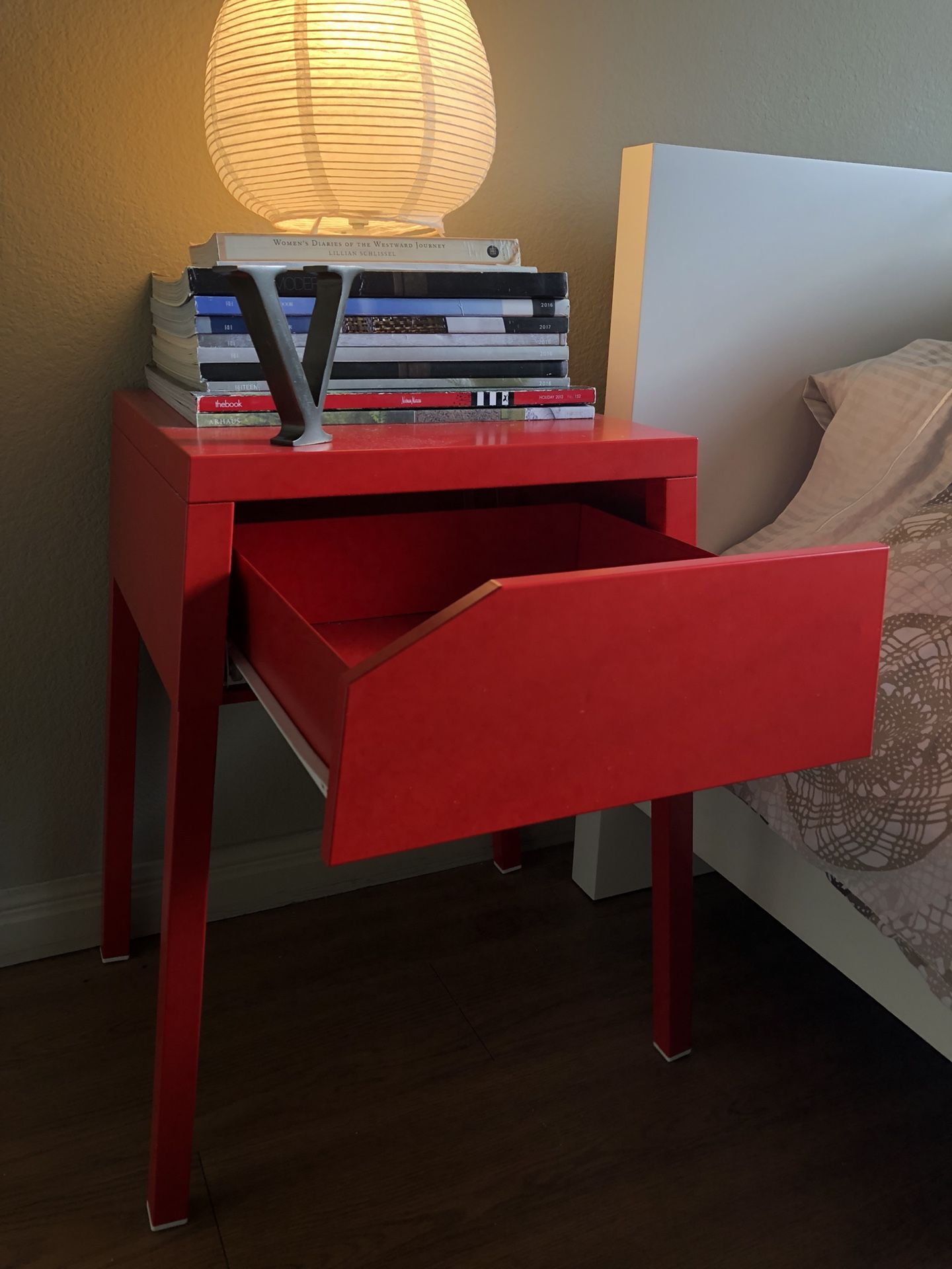 IKEA SELJE - Nightstand (Red)