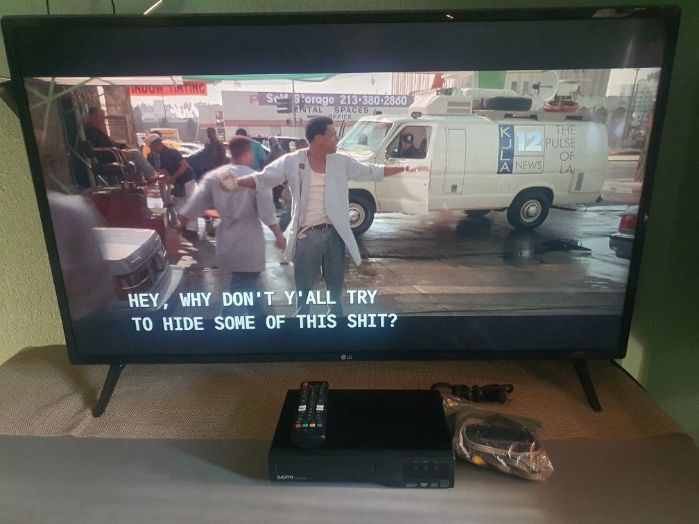 Used 43"LG TV, with Sanyo DVD Player