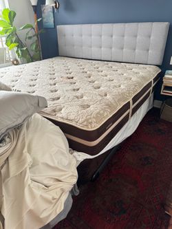 FREE: king size mattress with box spring , frame & headboard