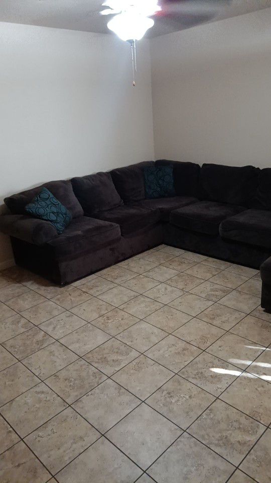3 Piece Sectional Sofa Set Brown