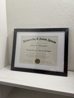 Black Diploma/Certificate Frame (New in Plastic)