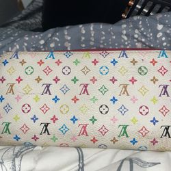 LOUIS VUITTON zippy Wallet  M60241 Monogram Multicolor White LV Round Zipper 