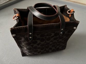 Coach black and gray denim tote 22