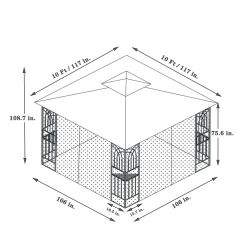10x10 Outdoor Patio Gazebo Canopy Tent With Ventilated Double Roof And Mosquito net(Detachable Mesh Screen On All Sides),Suitable for Lawn, Garden, Ba