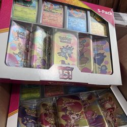 Pokemon 151 ( 5 Pack Mini Tins ) & Obsidian Flames ETB