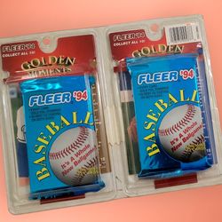 Vintage 1994 Fleer Golden Moments 2 Pack '94 Baseball Cards New Sealed